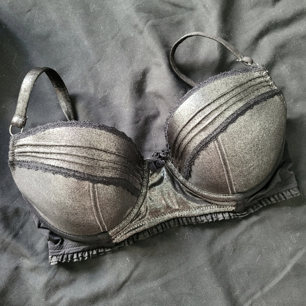 Kensie Silver Black Bra 32D